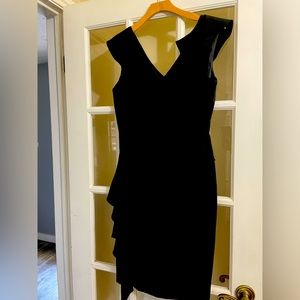 Gianni Bini black Ruffle zip up dress Size 6